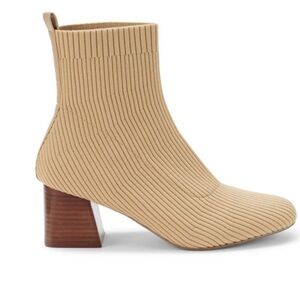 Saks Fifth Avenue Kris Block Heel Ribbed Sock Boots - Size 8